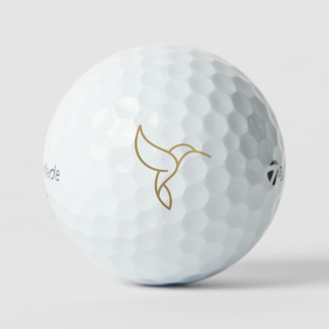 Pelotas De Golf Hummingbird en estilo Monoline - Oro en negro (Anverso)