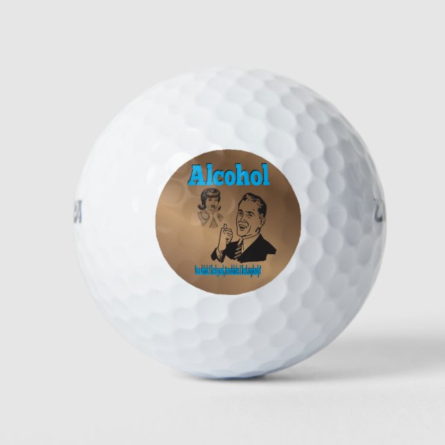 Pelotas De Golf Humor de alcohol Gag Jokester (Anverso)