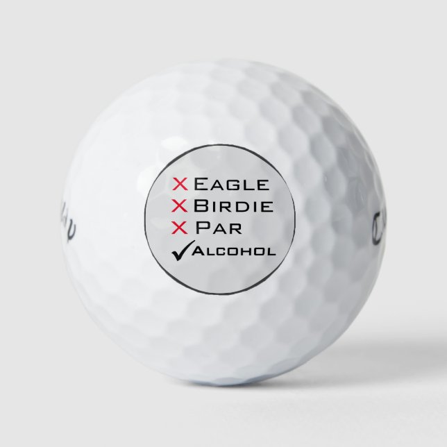 Pelotas De Golf Humor de golf de Eagle Birdie Par Alcohol (Anverso)