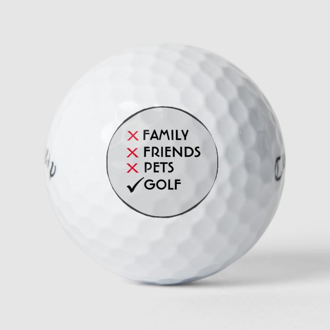 Pelotas De Golf Humor de golf de familiares amigos Mascotas (Anverso)