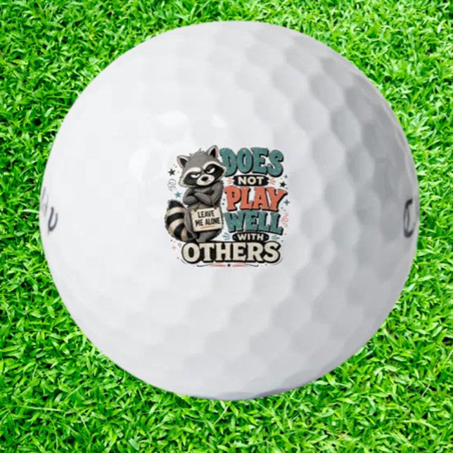 Pelotas De Golf Humor de mapache introvertido divertido (Own the course with introvert raccoon humor)
