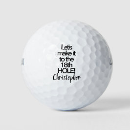 Pelotas De Golf Humor del hoyo 18 NOMBRE