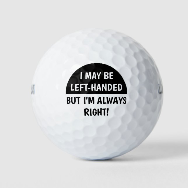 Pelotas De Golf Humor para la gente de la izquierda | BLANCO NEGRO (Anverso)