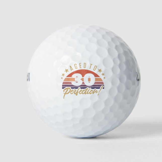 Pelotas De Golf Humor retro 30 cumpleaños (Anverso)