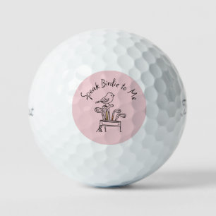 Pelotas De Golf Humorístico "Háblame de Pájaros" Gráfico Rosa