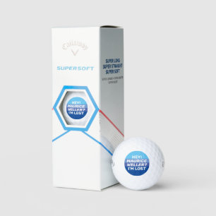 Pelotas De Golf Humorístico nombre de golfista azul personalizado