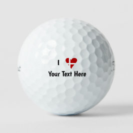 Pelotas De Golf I (Funky Heart Shaped Danish Flag) Su Texto