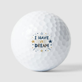 Pelotas De Golf I Have a Dream Starburst Typography Art