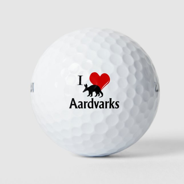 Pelotas De Golf I Heart Aardvarks (Anverso)