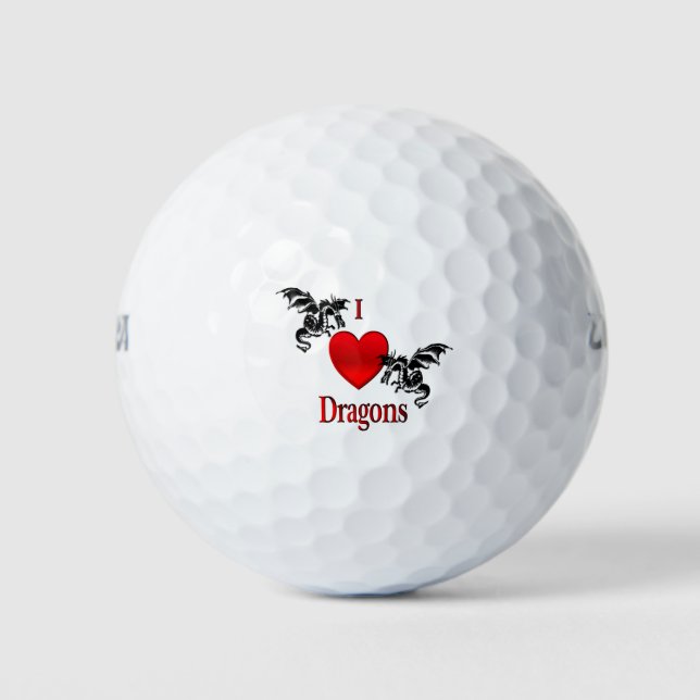 Pelotas De Golf I Heart Dragons (Anverso)