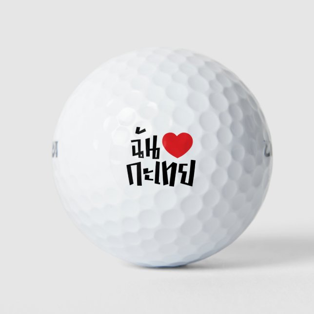 Pelotas De Golf I Heart (Love) Kathoey (Ladyboy) // Thai Language (Anverso)