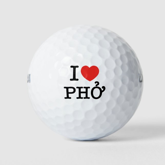 Pelotas De Golf I Heart (Love) Pho (Anverso)