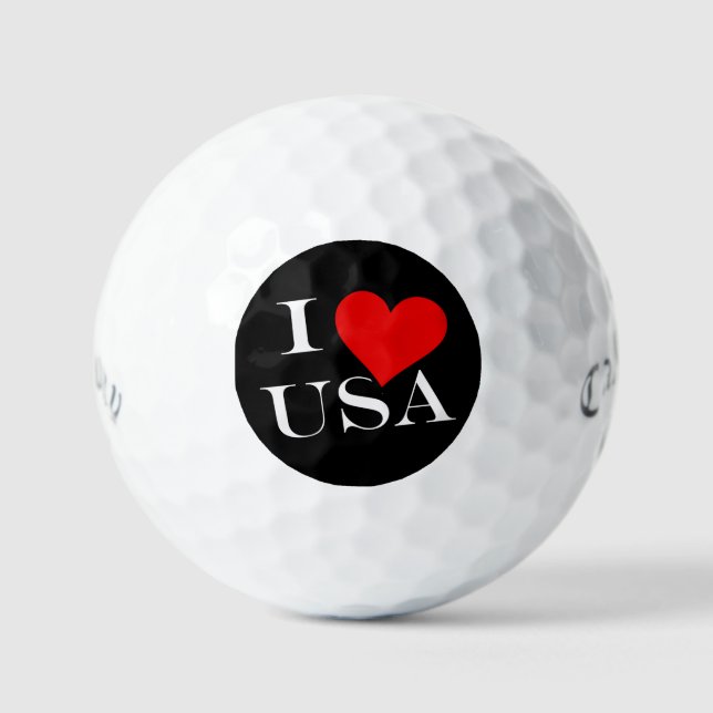 Pelotas De Golf I Heart USA con css gbcnt (Anverso)