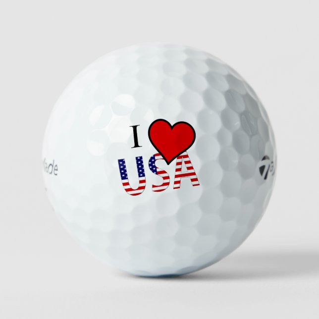 Pelotas De Golf I Heart USA overlay tmtp5 gbcnt (Anverso)