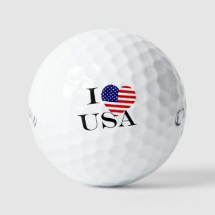 Pelotas De Golf I Heartflag USA bk css gbcnt