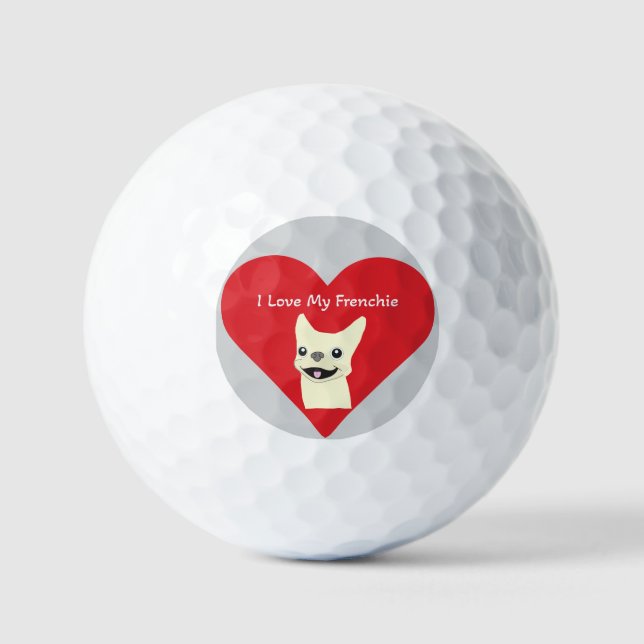 Pelotas De Golf I love my Frenchie, Lavender (Anverso)