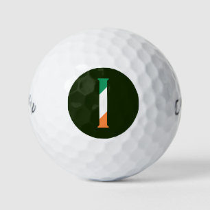 Pelotas De Golf I Monograma sobrepuesto sobre la bandera irlandesa