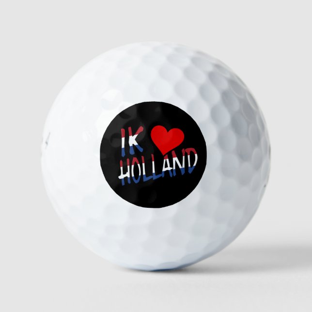 Pelotas De Golf Ik Heart Holland overlay on bk be6 gbcnt (Anverso)