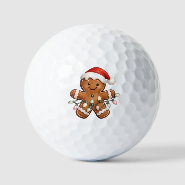 Pelotas De Golf ¡Iluminado para Navidad! Pan de jengibre  (Anverso)
