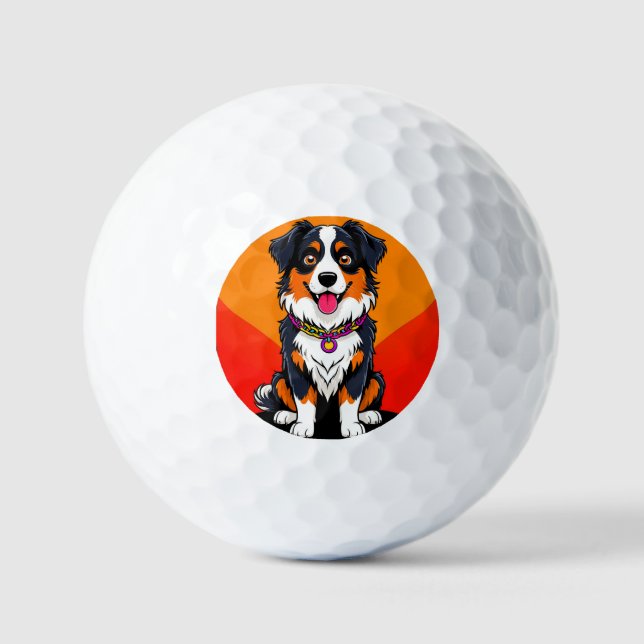 Pelotas De Golf Ilustracion alegre de perro caricaturista (Anverso)
