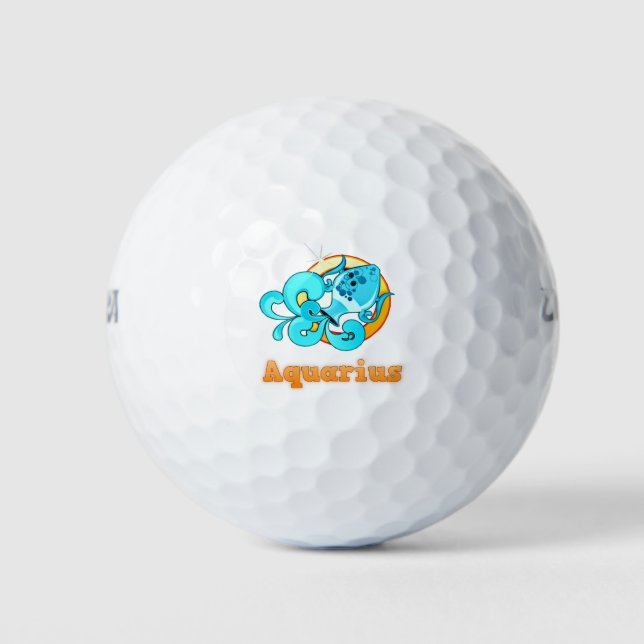 Pelotas De Golf Ilustracion Aquarius (Anverso)