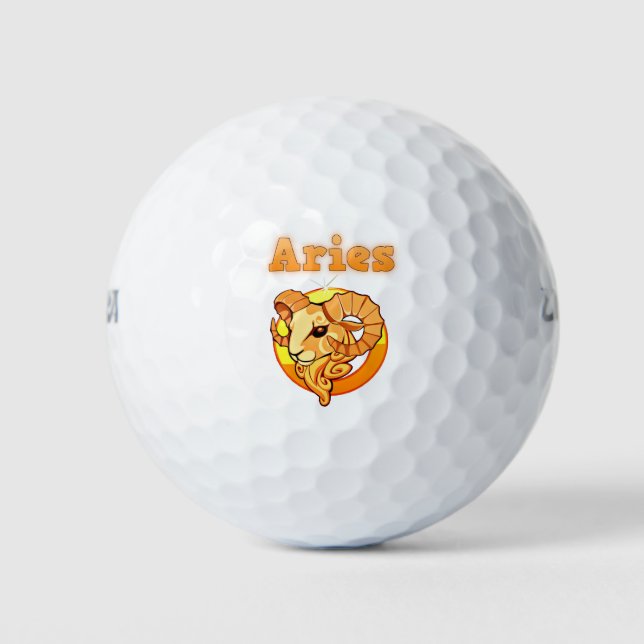 Pelotas De Golf Ilustracion Aries (Anverso)