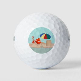 Pelotas De Golf Ilustracion Bucket and Spade Circle Beach Scene
