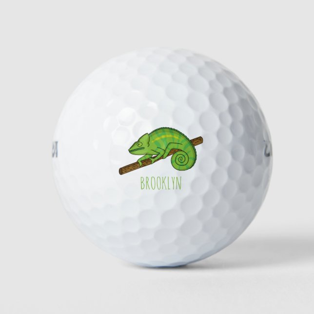 Pelotas De Golf Ilustracion Chameleon de Parson (Anverso)