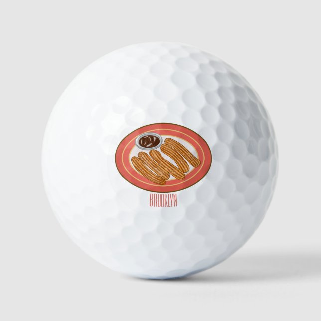Pelotas De Golf Ilustracion Churro personalizado (Anverso)