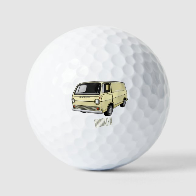 Pelotas De Golf Ilustracion clásico van personalizado (Anverso)