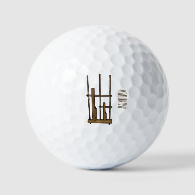 Pelotas De Golf Ilustracion de Angklung personalizado (Anverso)