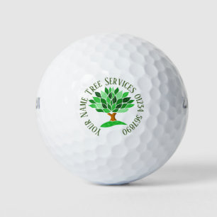 Pelotas De Golf Ilustracion de árbol con patrón de hojas verdes.