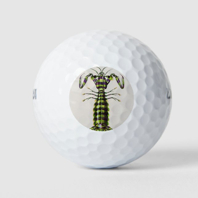 Pelotas De Golf Ilustracion de camarón mantis gigante (Anverso)