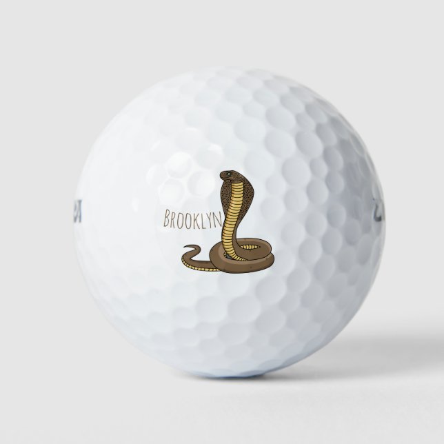 Pelotas De Golf Ilustracion de cobra marrón (Anverso)