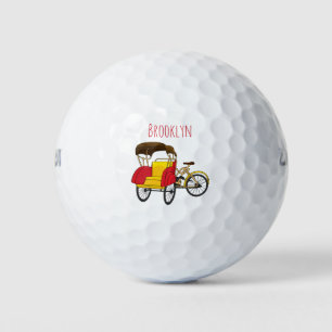 Pelotas De Golf Ilustración de dibujos animados de rickshaw de ped