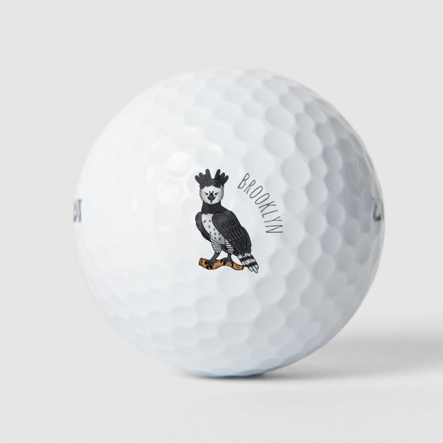 Pelotas De Golf Ilustracion de Harpy Eagle personalizado (Anverso)
