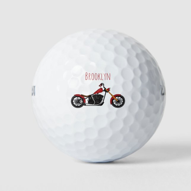 Pelotas De Golf Ilustracion de motocicleta estilo helicóptero (Anverso)