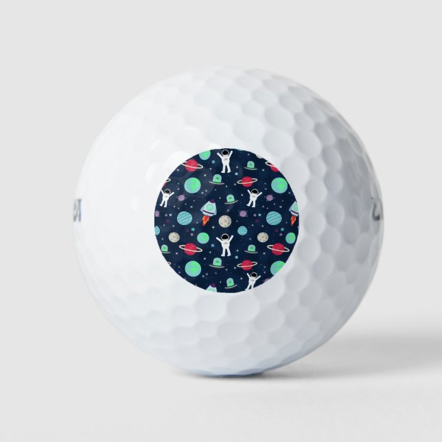 Pelotas De Golf Ilustracion de patrón de espacio (Anverso)