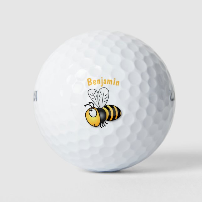 Pelotas De Golf Ilustracion de personalizado de abejas alegres (Anverso)