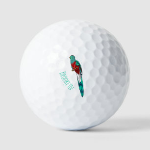 Pelotas De Golf Ilustracion de personalizado de aves quetzales res