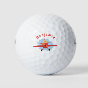 Pelotas De Golf Ilustracion de personalizado de avión rojo que vue