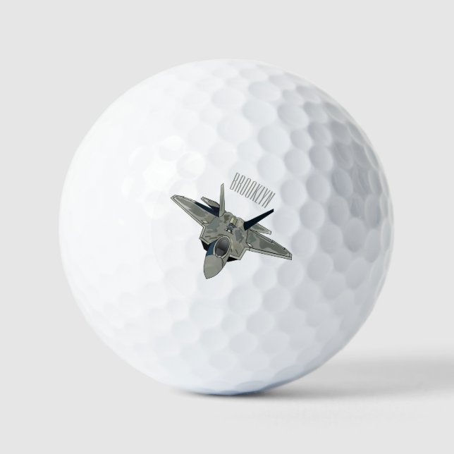 Pelotas De Golf Ilustracion de personalizado de aviones de combate (Anverso)