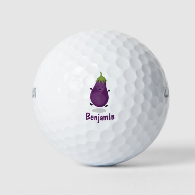 Pelotas De Golf Ilustracion de personalizado de berenjenas de bere (Anverso)