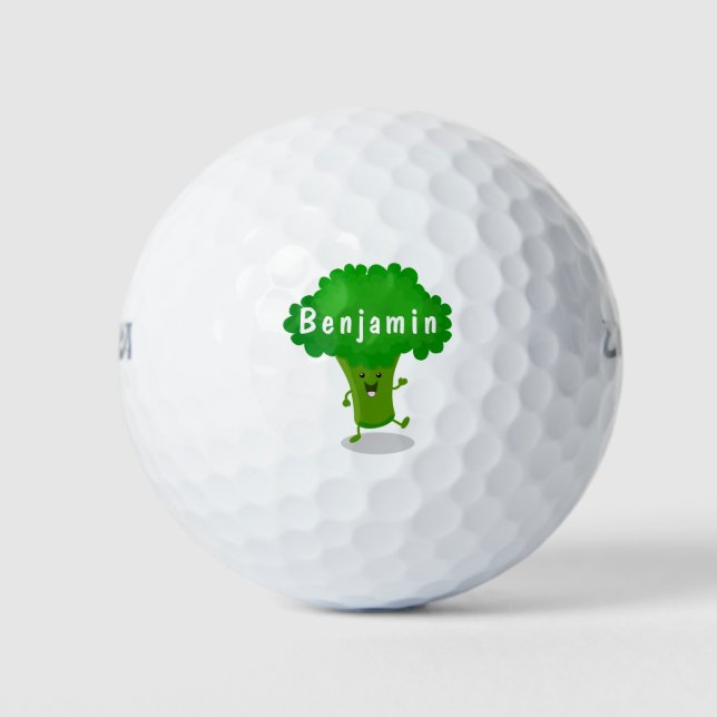 Pelotas De Golf Ilustracion de personalizado de brócoli de baile c (Anverso)