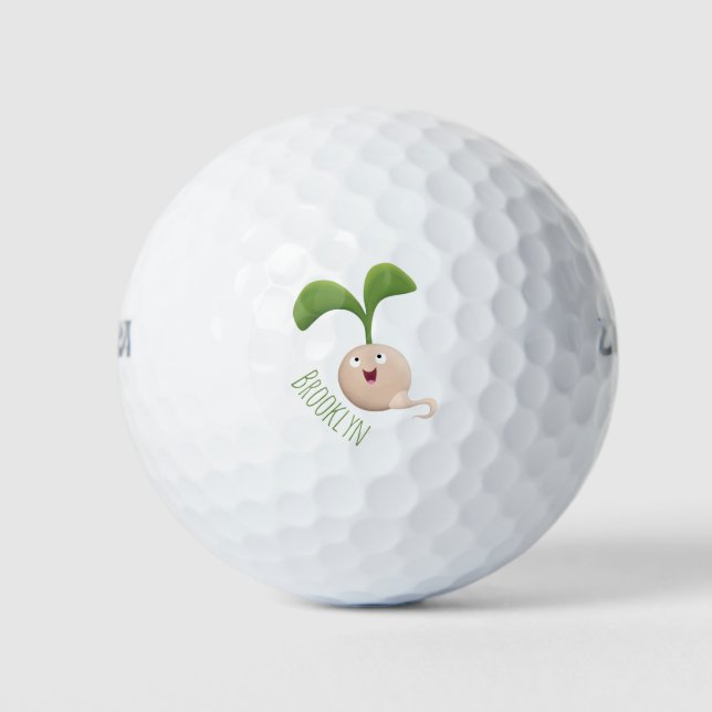 Pelotas De Golf Ilustracion de personalizado de brote de semillas  (Anverso)
