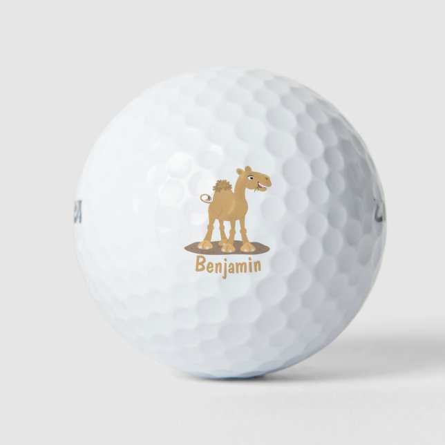 Pelotas De Golf Ilustracion de personalizado de camello alegre y s (Anverso)
