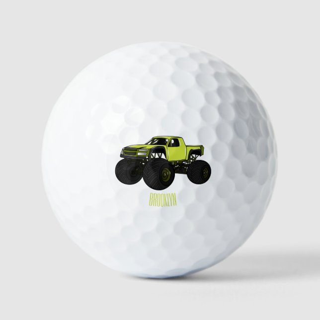 Pelotas De Golf Ilustracion de personalizado de camión de monstruo (Anverso)