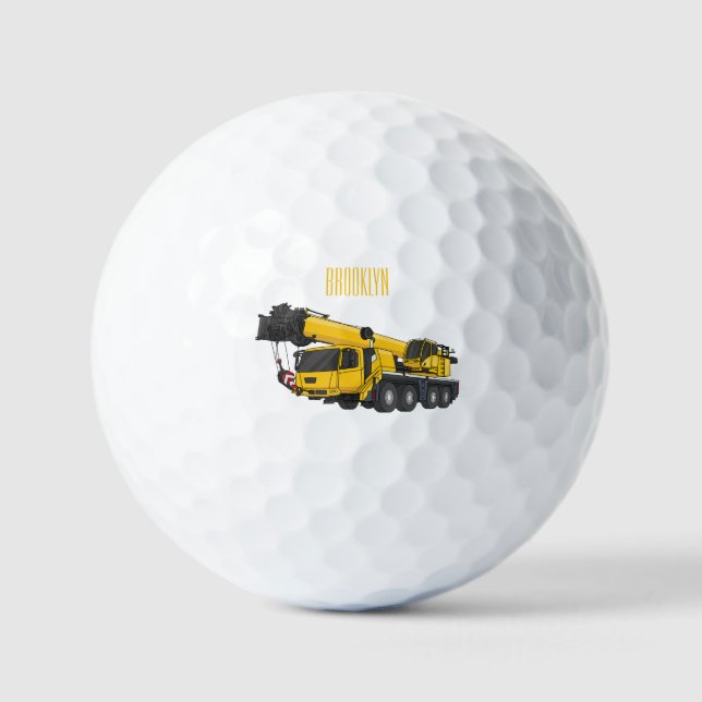 Pelotas De Golf Ilustracion de personalizado de camiones Crane (Anverso)
