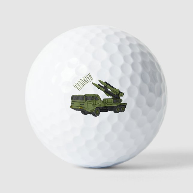 Pelotas De Golf Ilustracion de personalizado de camiones de misile (Anverso)