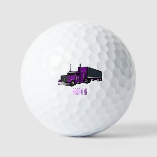 Pelotas De Golf Ilustracion de personalizado de camiones semirremo (Anverso)